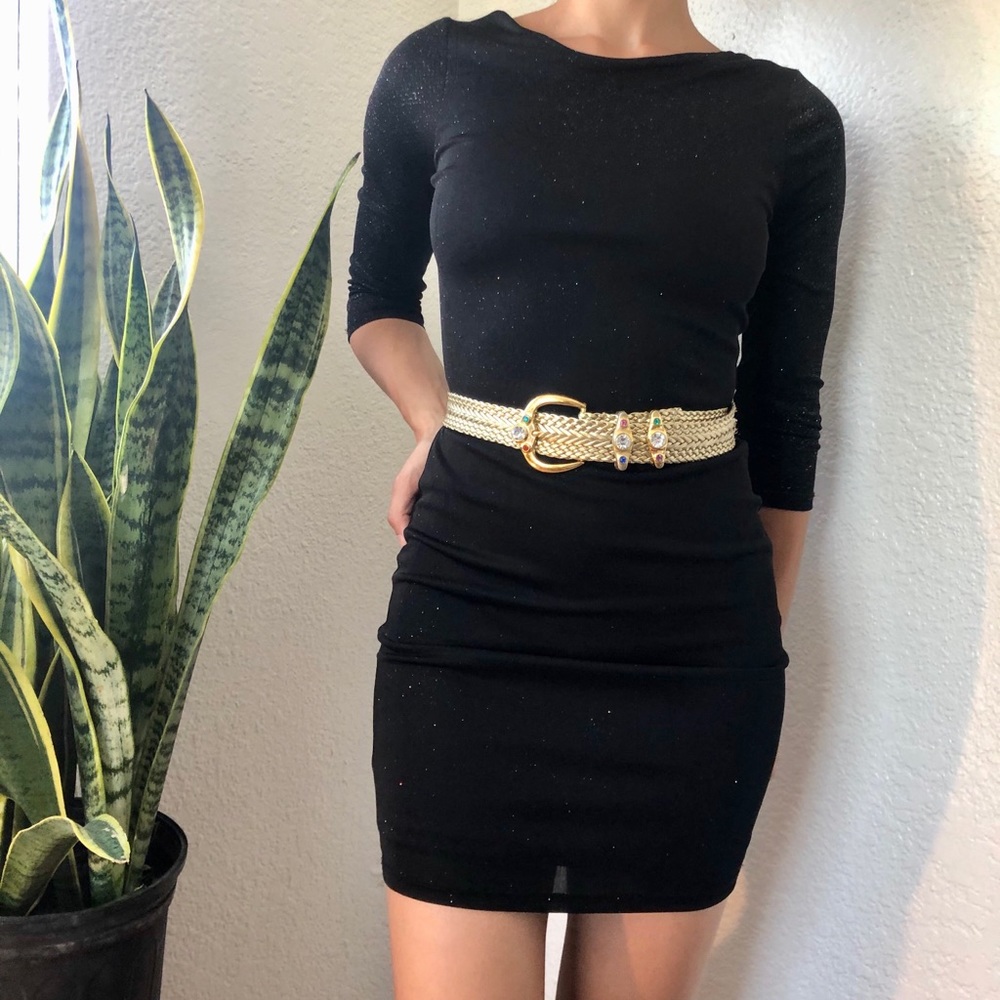 Topshop Sparkle Black Bodycon Size 4